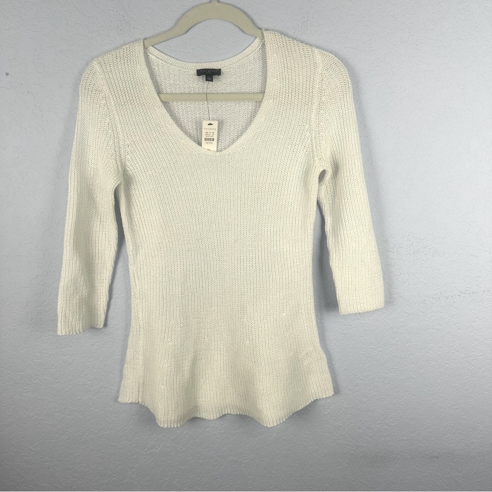 Talbots Women’s Cotton Knit Pullover Lightweight Sweater Size PS
